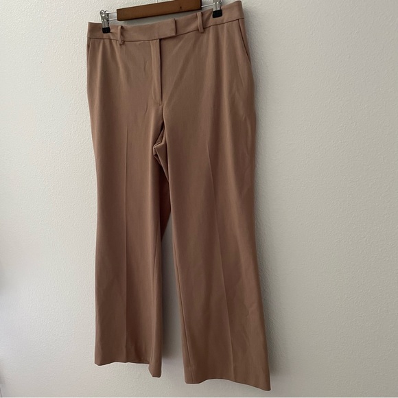 New Brooks Brothers Women’s Trouser Tan Relaxed Wide Leg Pants Flat Front Sz 12 - Picture 4 of 10